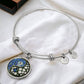 Morning Glory Yin Yang Bracelet - September Birth Month Flower Pendant Jewelry