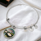 Water Lily Bracelet, July Birth Flower Pendant Jewelry