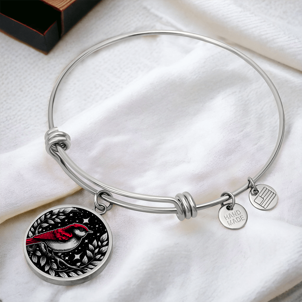 Red Bird Bracelet - Wildlife Pendant Jewelry