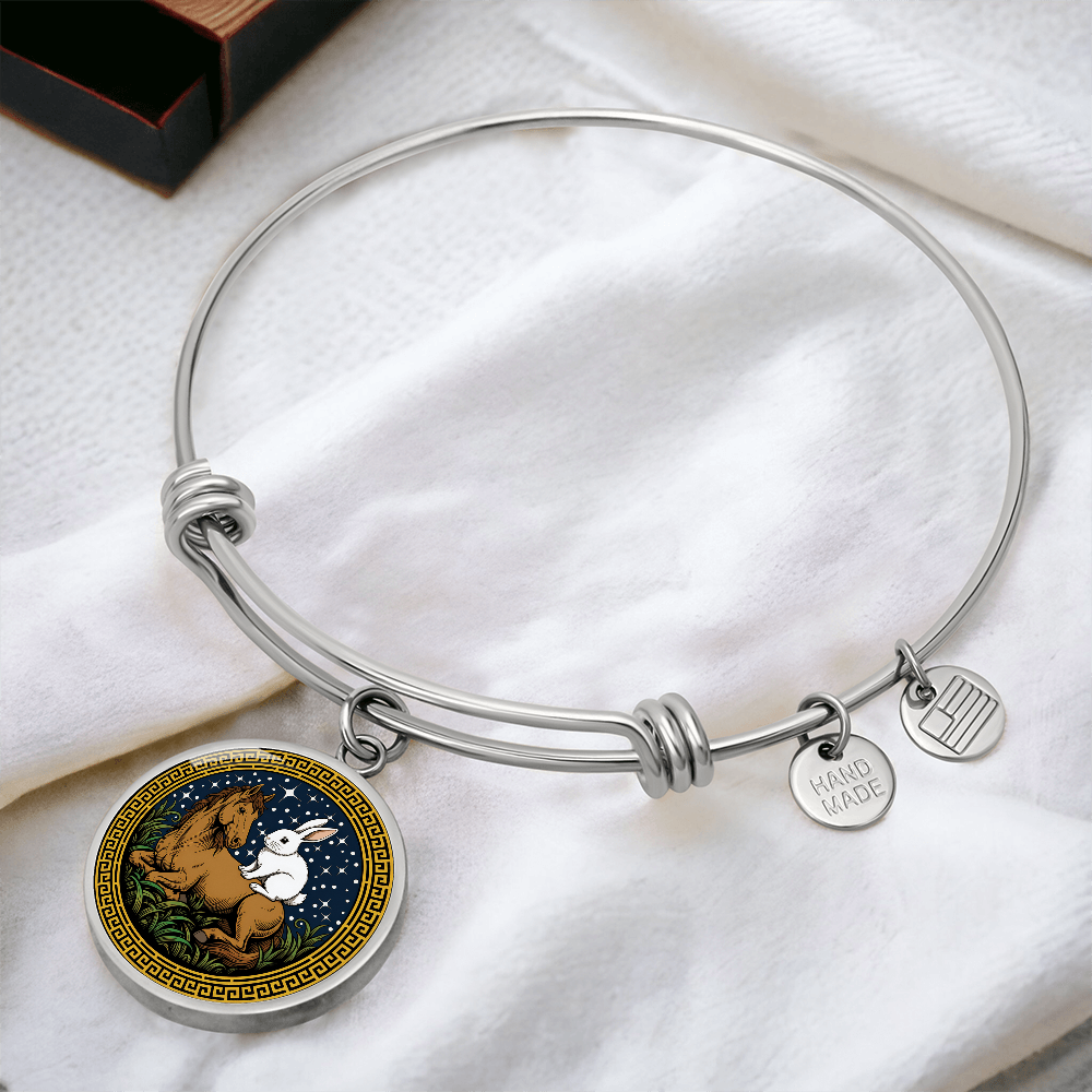 Rabbit and Horse Bracelet - Couples Chinese Zodiac Animal Pendant Jewelry
