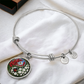 Gladiolus Yin Yang Bracelet - August Birth Month Flower Pendant Jewelry