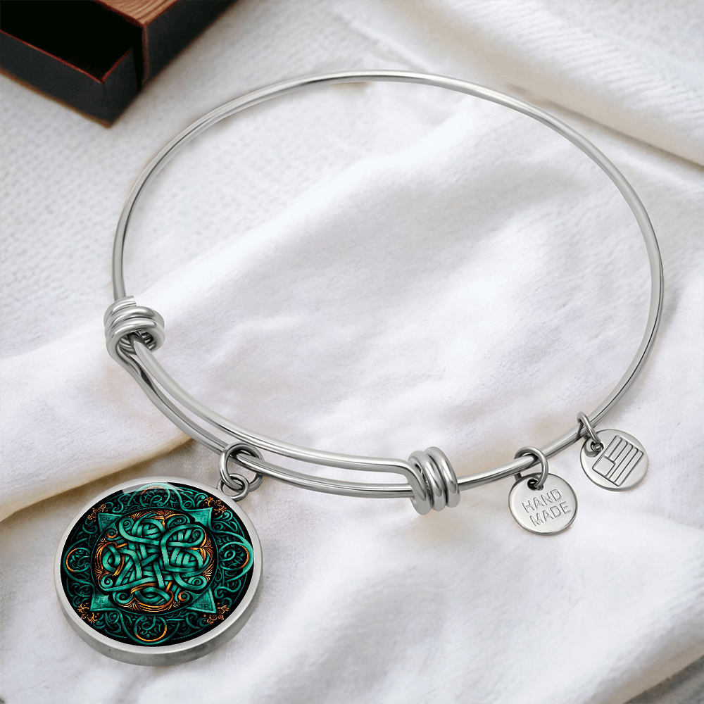 Teal Celtic Knot Bracelet - Romantic Pendant Jewelry