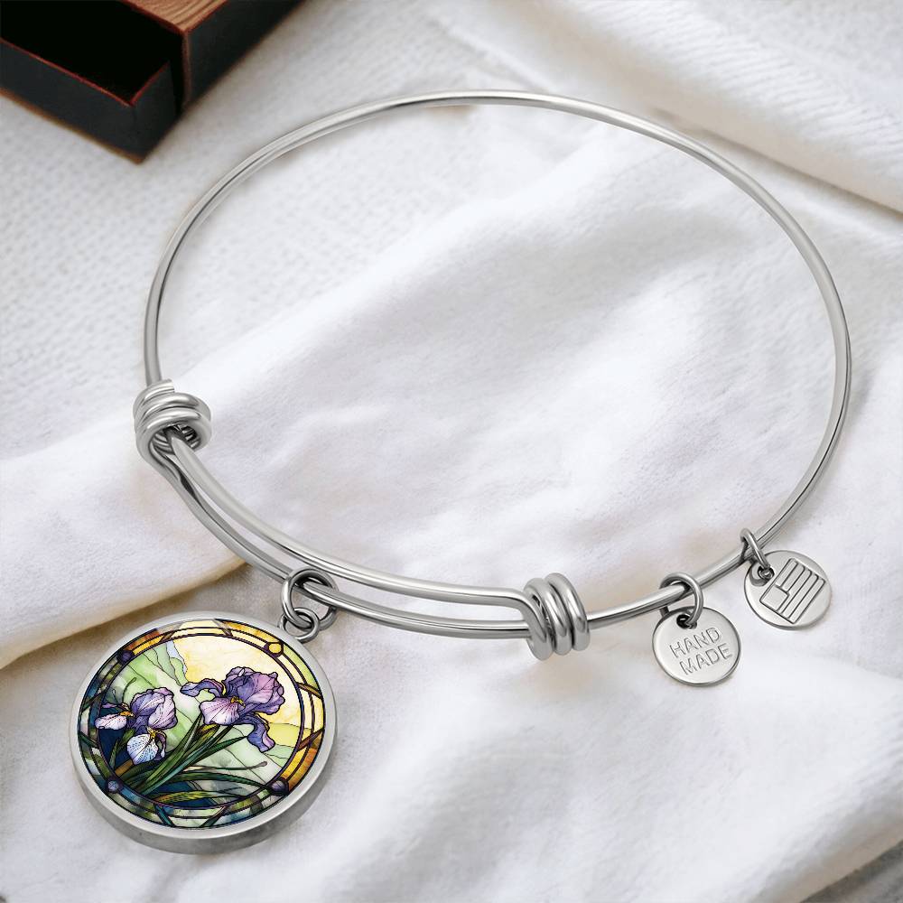 Iris Bracelet - February Birth Flower Pendant Jewelry