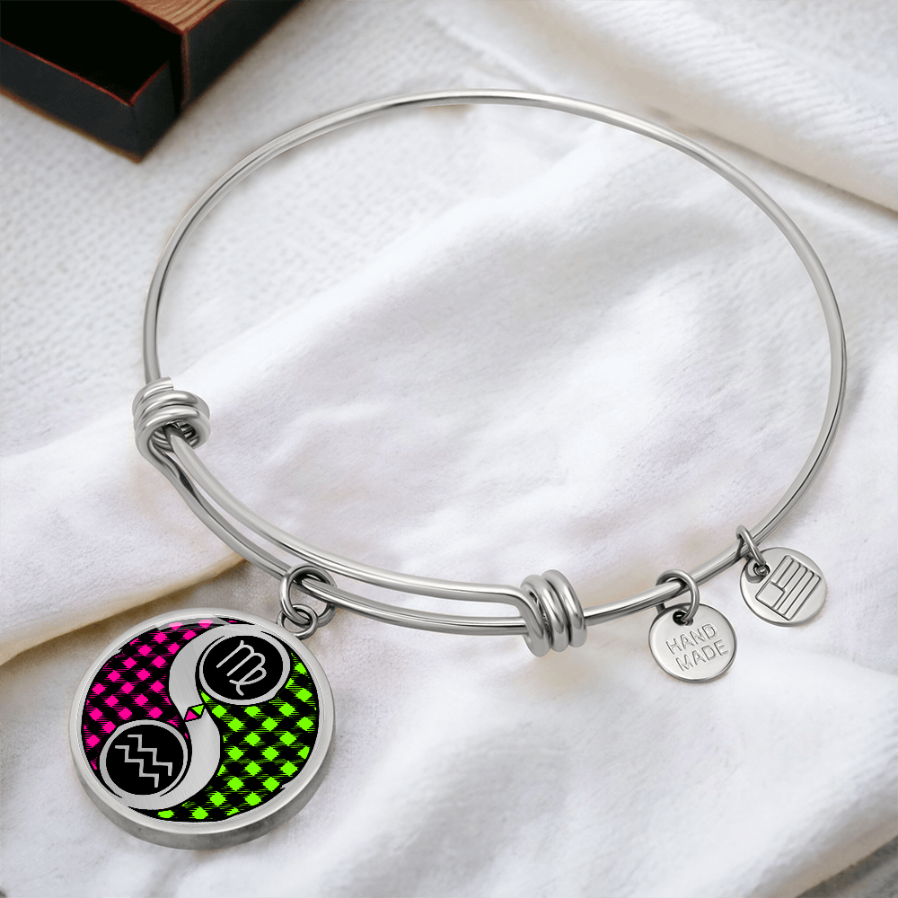 Virgo & Aquarius Bracelet - Couples Zodiac Yin Yang Pendant Jewelry