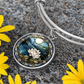 Water Lily Bracelet - July Birth Flower Pendant Jewelry