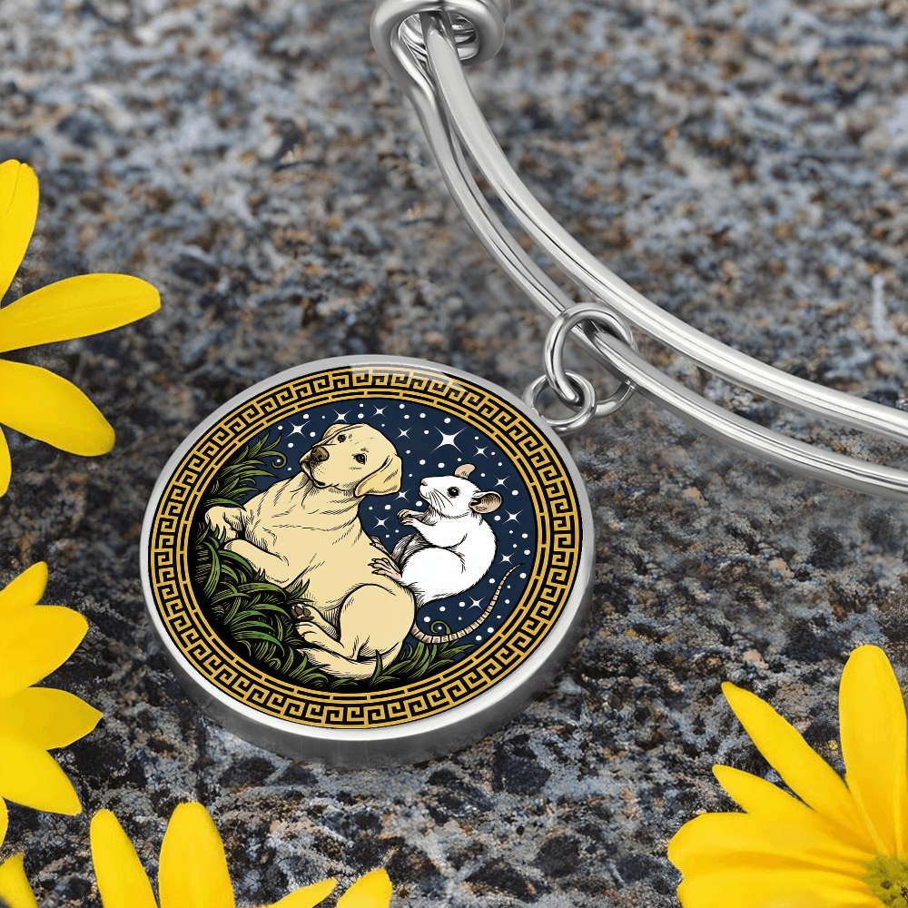 Dog and Rat Bracelet - Couples Chinese Zodiac Animal Pendant Jewelry