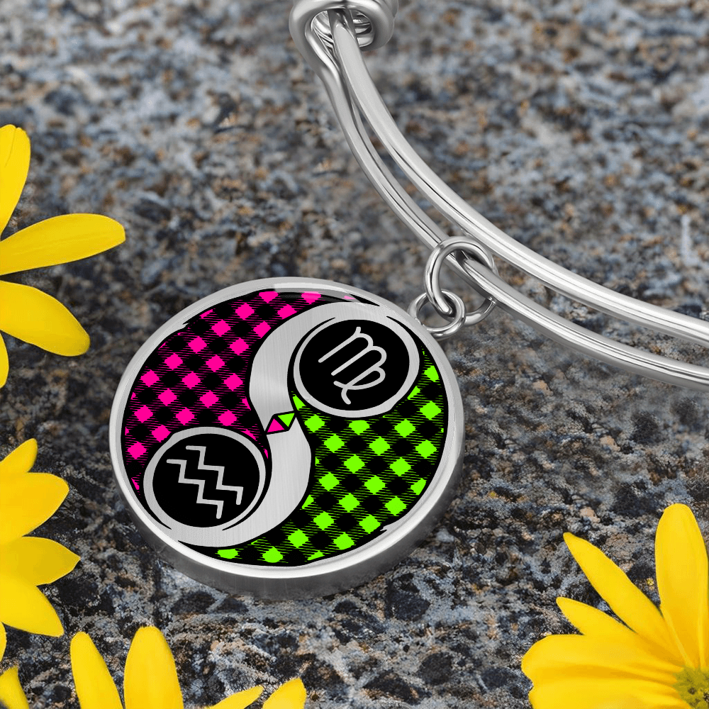 Virgo & Aquarius Bracelet - Couples Zodiac Yin Yang Pendant Jewelry