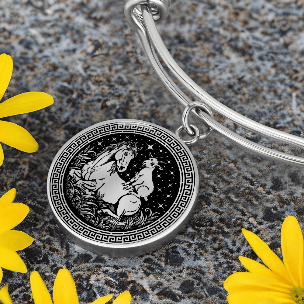 Goat and Horse Bracelet - Couples Chinese Zodiac Animal Pendant Jewelry