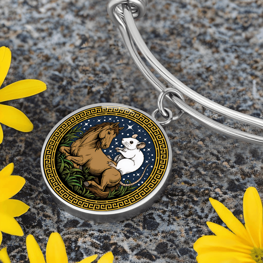 Rat and Horse Bracelet - Couples Chinese Zodiac Animal Pendant Jewelry