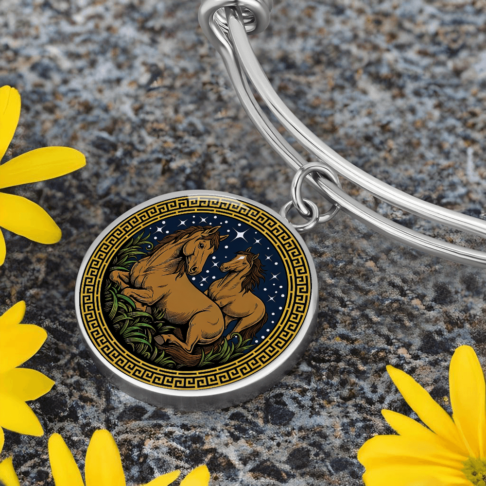 Horse and Horse Bracelet - Couples Chinese Zodiac Animal Pendant Jewelry