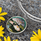 Water Lily Bracelet, July Birth Flower Pendant Jewelry