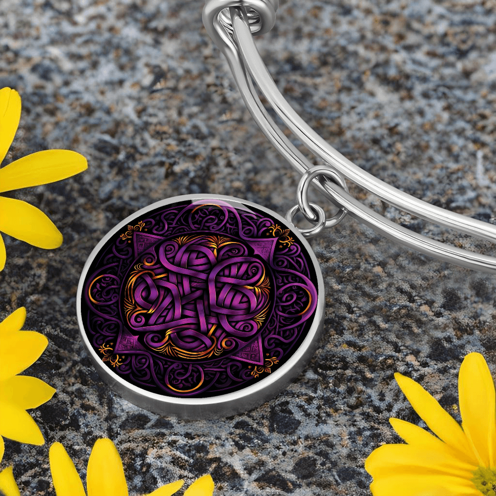 Purple Celtic Knot Bracelet - Romantic Pendant Jewelry
