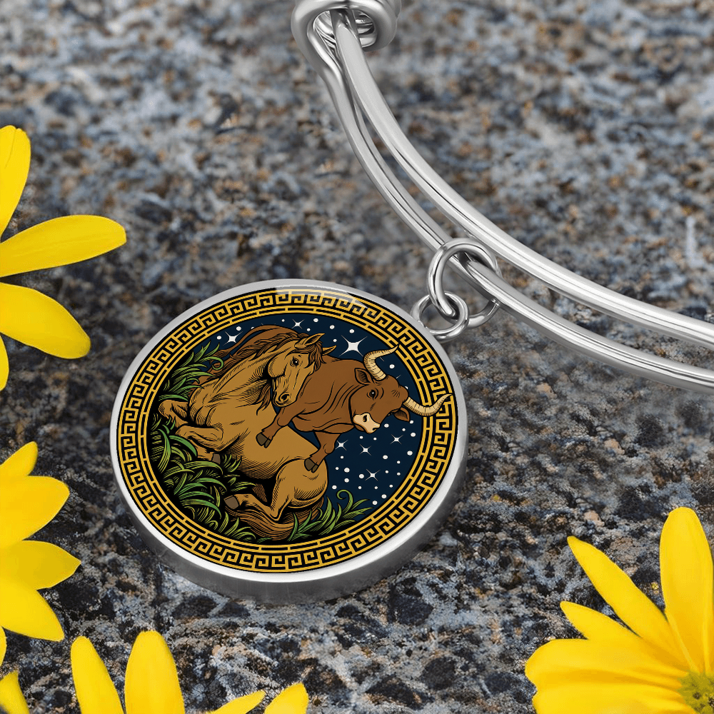 Ox and Horse Bracelet - Couples Chinese Zodiac Animal Pendant Jewelry