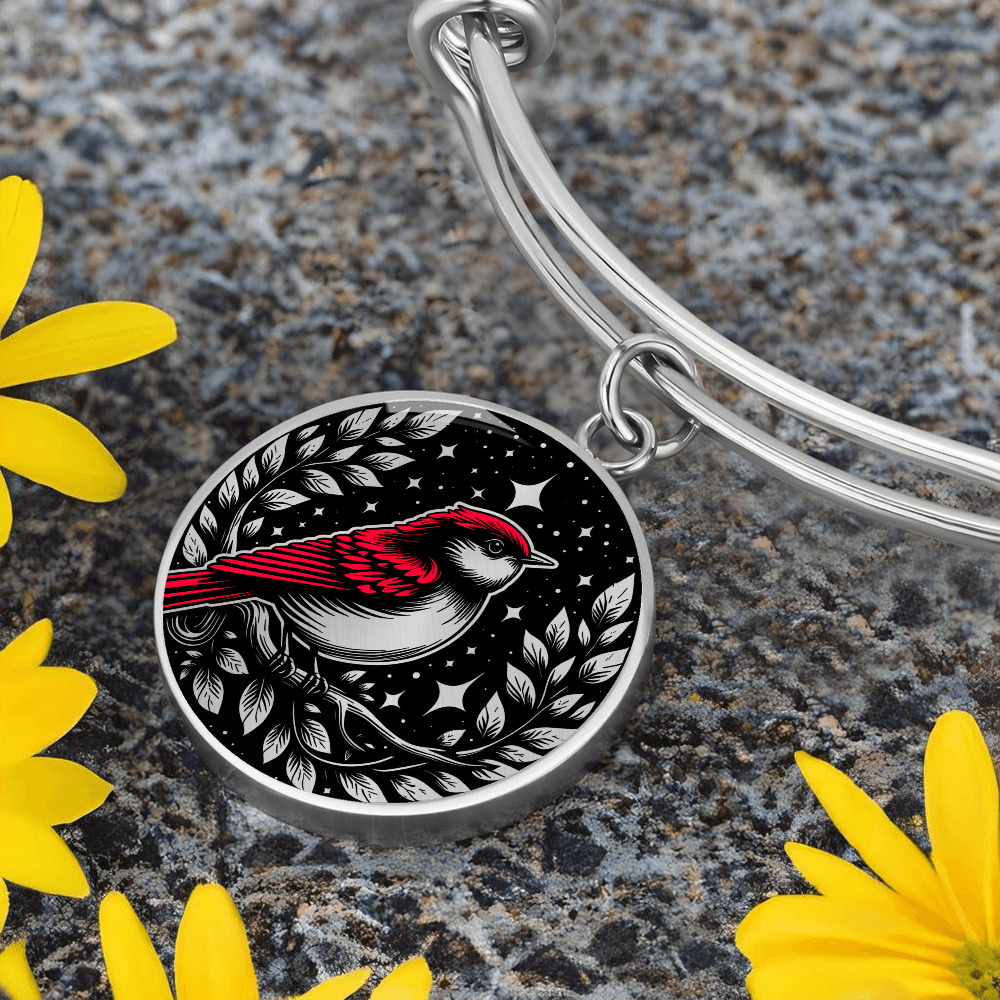 Red Bird Bracelet - Wildlife Pendant Jewelry