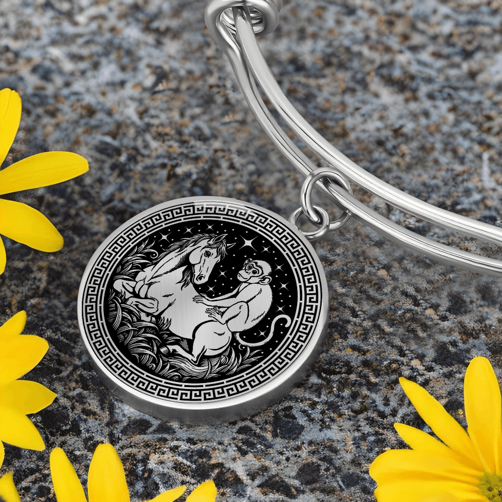 Monkey and Horse Bracelet - Couples Chinese Zodiac Animal Pendant Jewelry