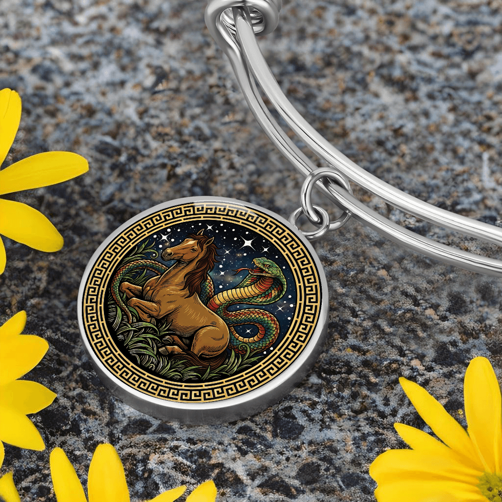 Snake & Horse Bracelet - Couples Chinese Zodiac Animal Pendant Jewelry