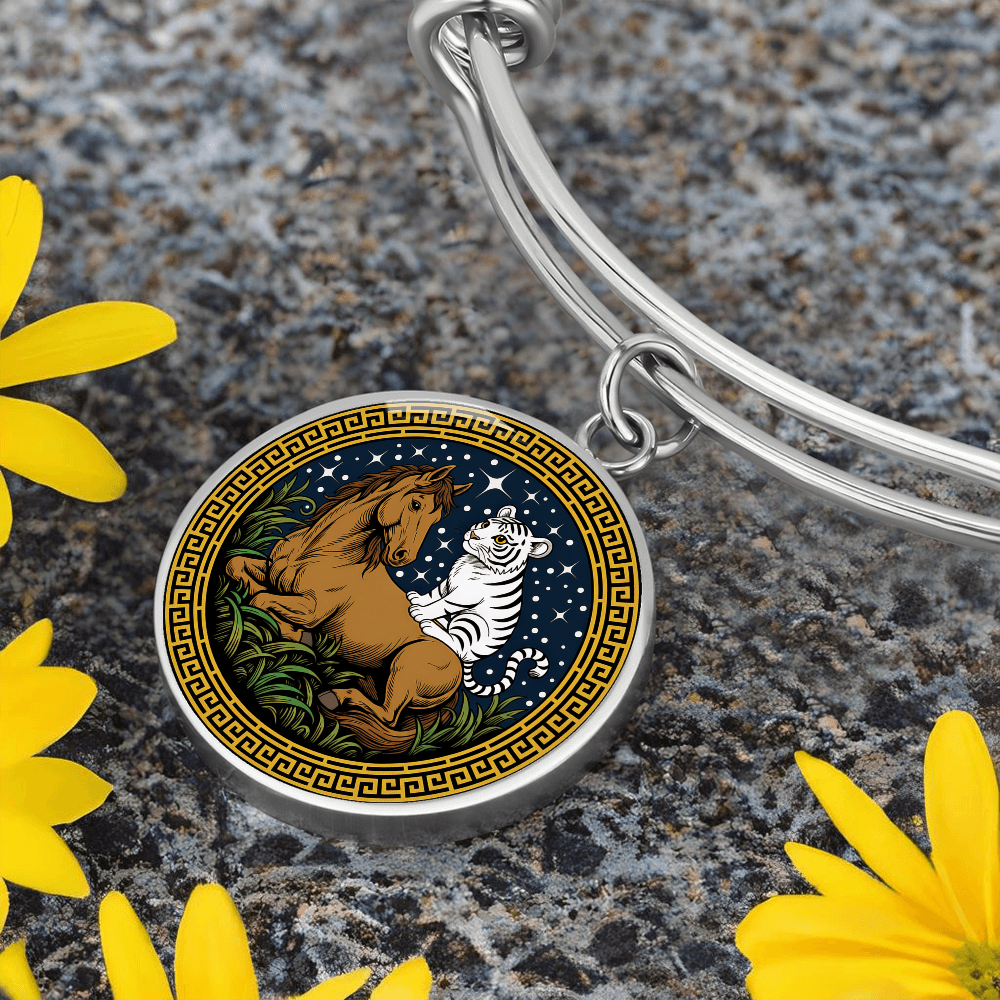 Tiger and Horse Bracelet - Couples Chinese Zodiac Animal Pendant Jewelry