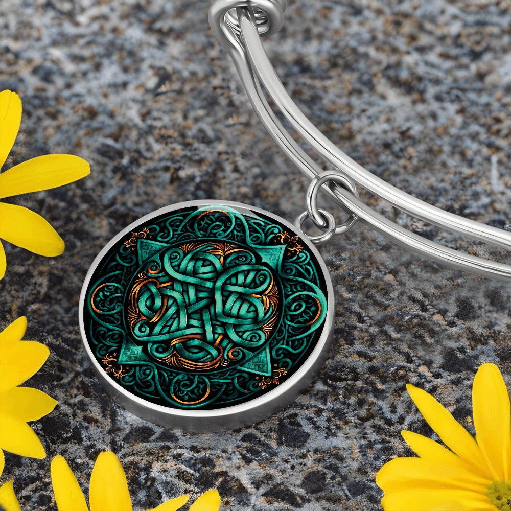 Teal Celtic Knot Bracelet - Romantic Pendant Jewelry