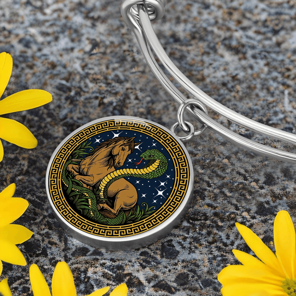 Snake and Horse Bracelet - Couples Chinese Zodiac Animal Pendant Jewelry