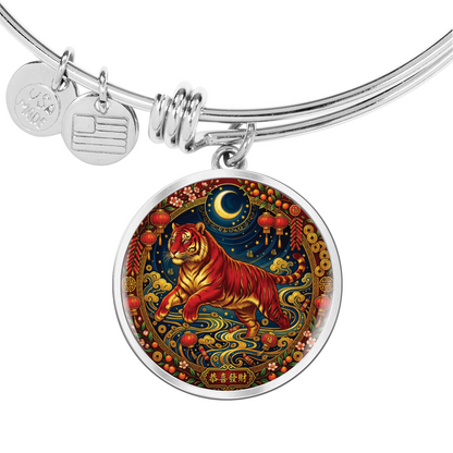 Year of The Tiger Bracelet - Chinese Zodiac Animal Charm Pendant Jewelry