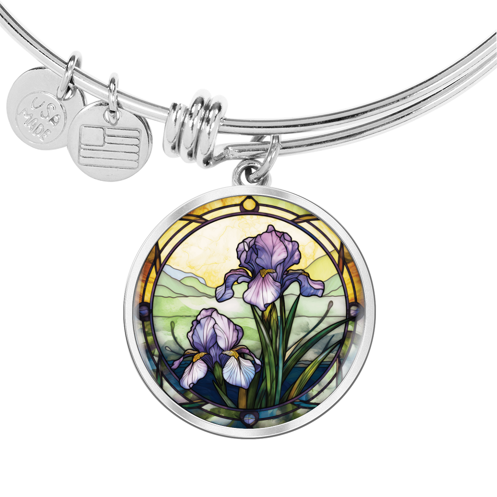 Iris Bracelet - February Birth Flower Pendant Jewelry