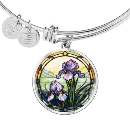 Iris Bracelet - February Birth Flower Pendant Jewelry