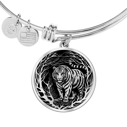 Silver Tiger Bracelet - Forest Charm Pendant Jewelry