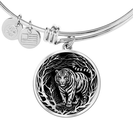 Silver Tiger Bracelet - Forest Charm Pendant Jewelry