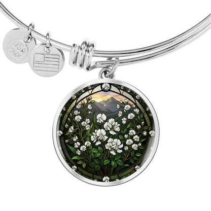 White Sweet Pea Bracelet - April Birth Flower Pendant Jewelry