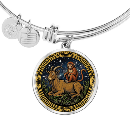 Monkey & Goat Bracelet - Couples Chinese Zodiac Animal Pendant Jewelry