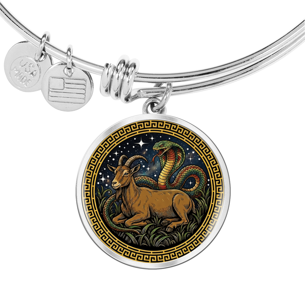 Snake & Goat Bracelet - Couples Chinese Zodiac Animal Pendant Jewelry