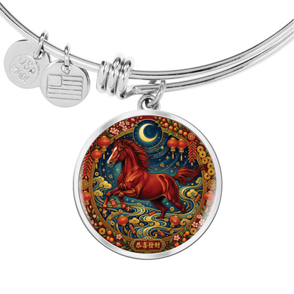 Year of The Horse Bracelet - Chinese Zodiac Animal Charm Pendant Jewelry