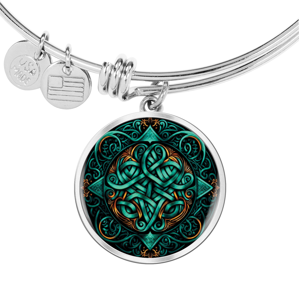 Teal Celtic Knot Bracelet - Romantic Pendant Jewelry