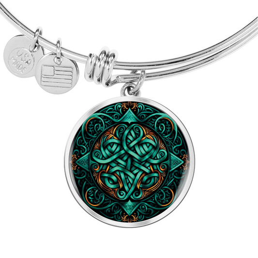 Teal Celtic Knot Bracelet - Romantic Pendant Jewelry