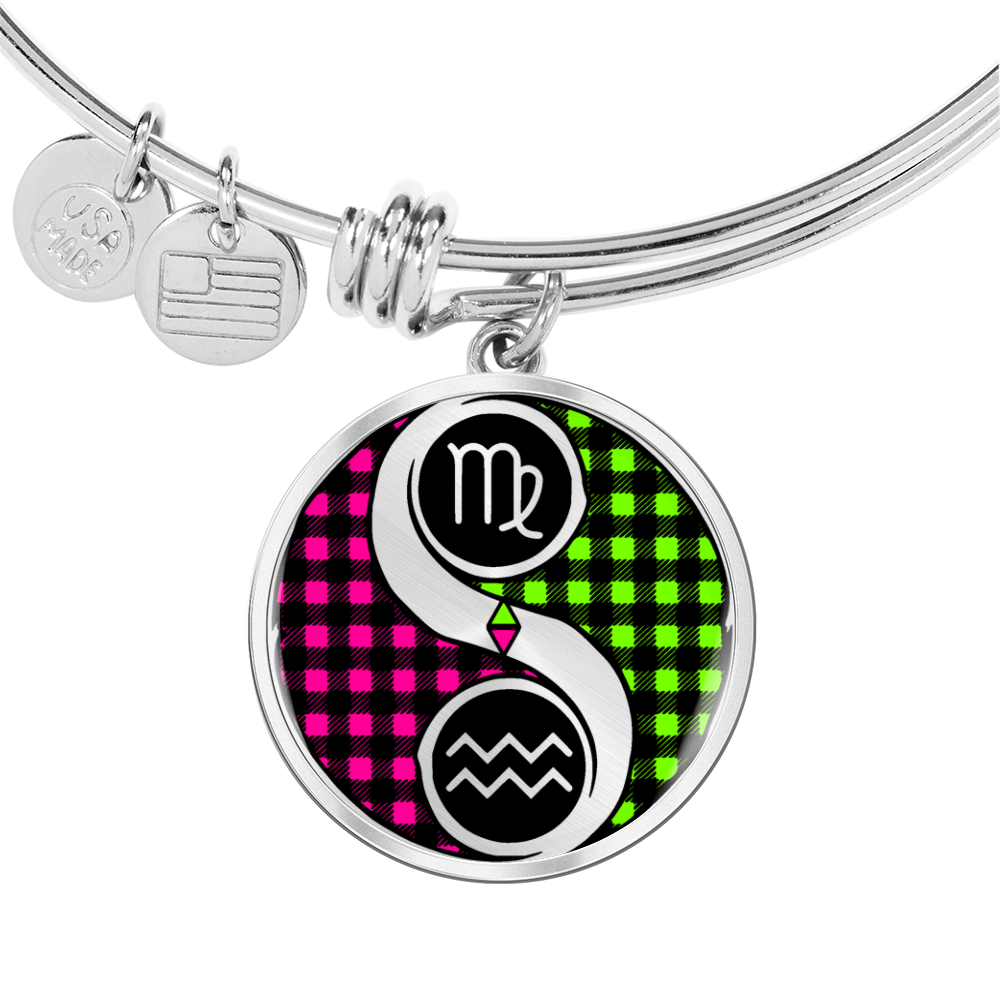 Virgo & Aquarius Bracelet - Couples Zodiac Yin Yang Pendant Jewelry