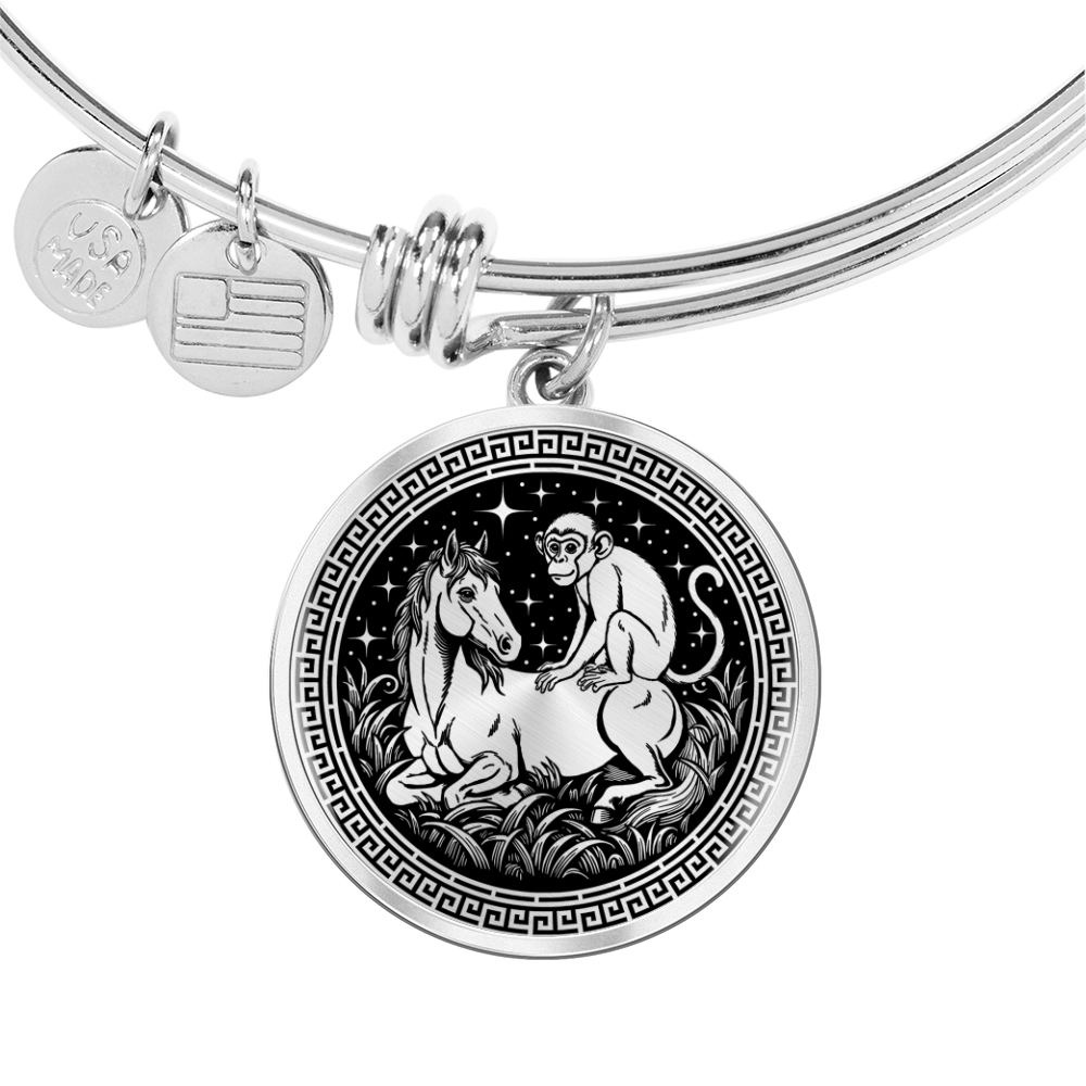 Monkey and Horse Bracelet - Couples Chinese Zodiac Animal Pendant Jewelry