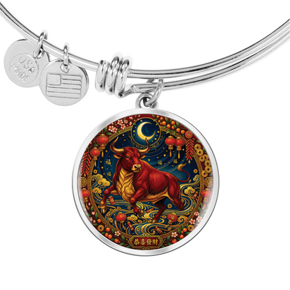 Year of The Ox Bracelet - Chinese Zodiac Animal Charm Pendant Jewelry