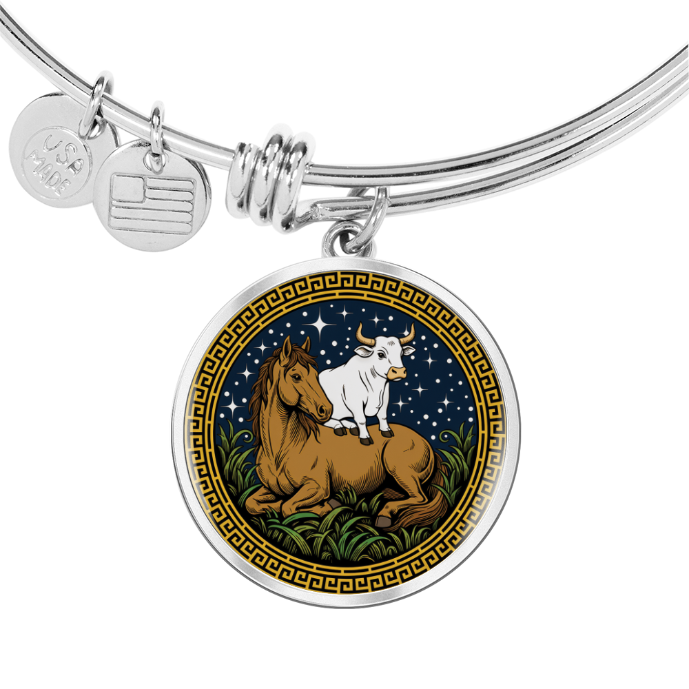 Ox and Horse Bracelet - Couples Chinese Zodiac Animal Pendant Jewelry