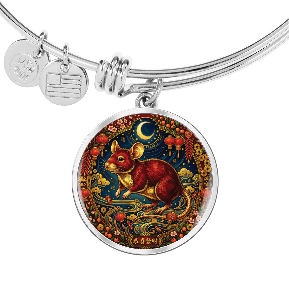 Year of The Rat Bracelet - Chinese Zodiac Animal Charm Pendant Jewelry