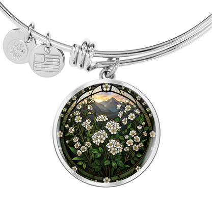 White Hawthorn Bracelet - May Birth Flower Pendant Jewelry