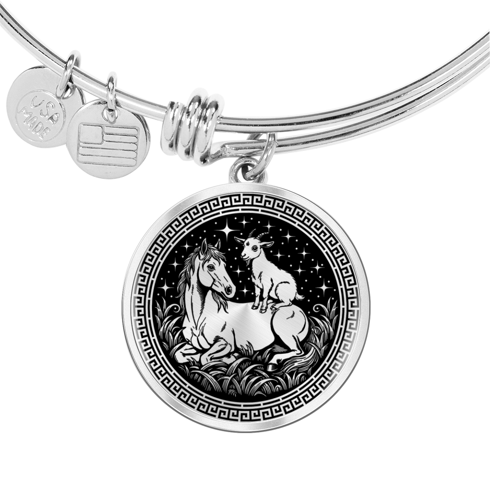 Goat and Horse Bracelet - Couples Chinese Zodiac Animal Pendant Jewelry