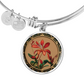 Honeysuckle Bracelet, Personalized June Birth Month Flower Jewelry, Gold Floral Charm Pendant Mothers Day & Birthday Gift For Her