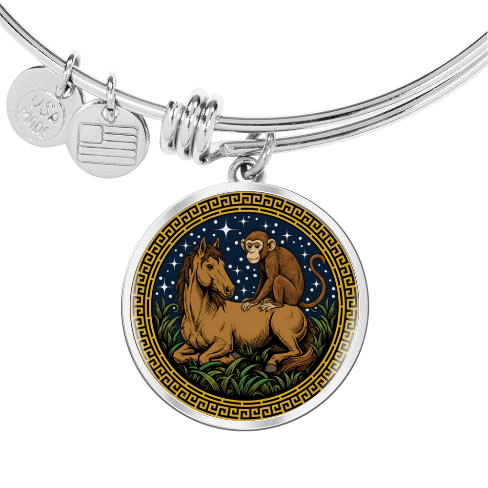 Monkey and Horse Bracelet - Couples Chinese Zodiac Animal Pendant Jewelry