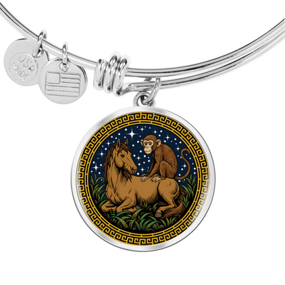 Monkey and Horse Bracelet - Couples Chinese Zodiac Animal Pendant Jewelry