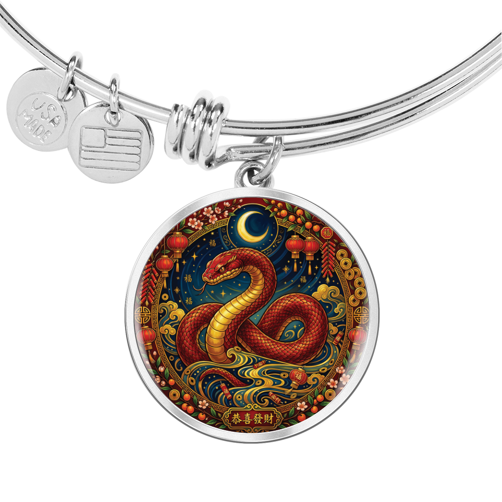 Year of The Snake Bracelet - Chinese Zodiac Animal Charm Pendant Jewelry