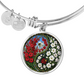 Gladiolus Yin Yang Bracelet - August Birth Month Flower Pendant Jewelry