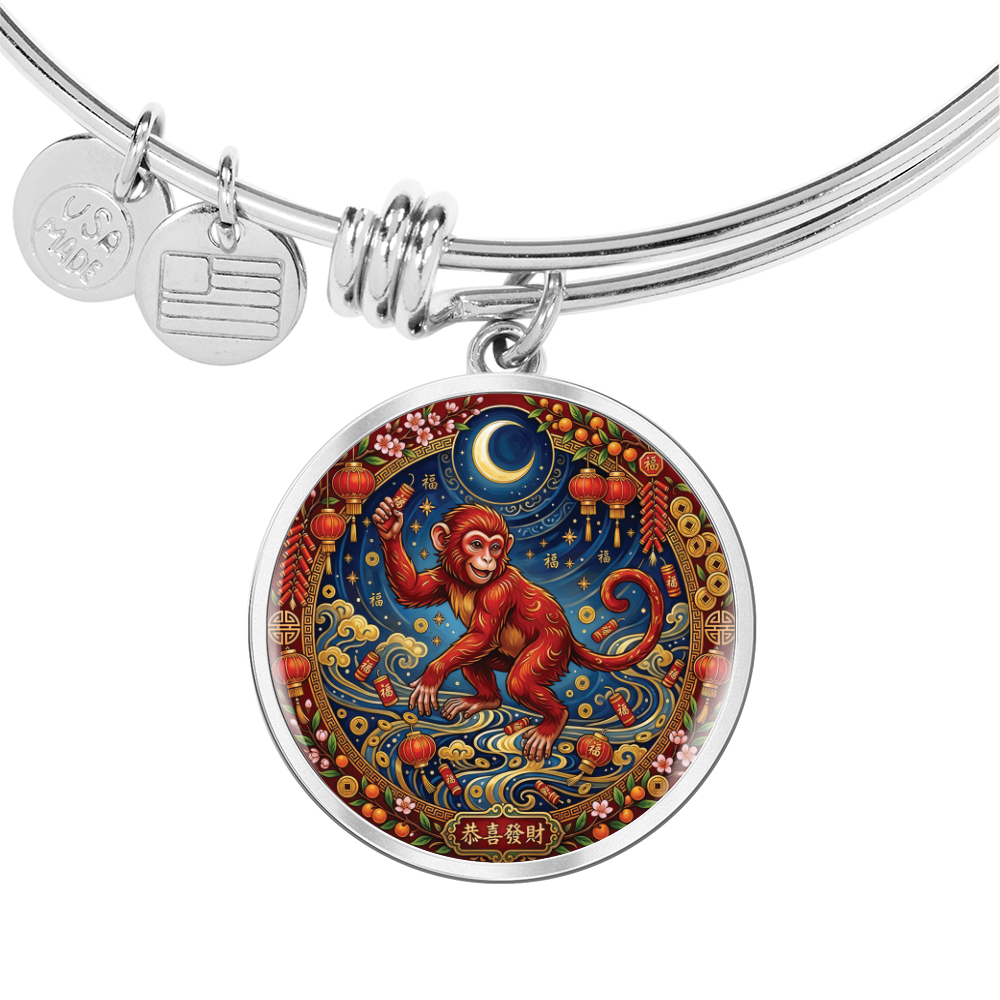 Year of The Monkey Bracelet - Chinese Zodiac Animal Charm Pendant Jewelry