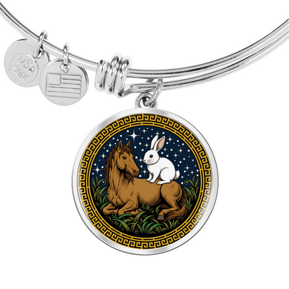Rabbit and Horse Bracelet - Couples Chinese Zodiac Animal Pendant Jewelry