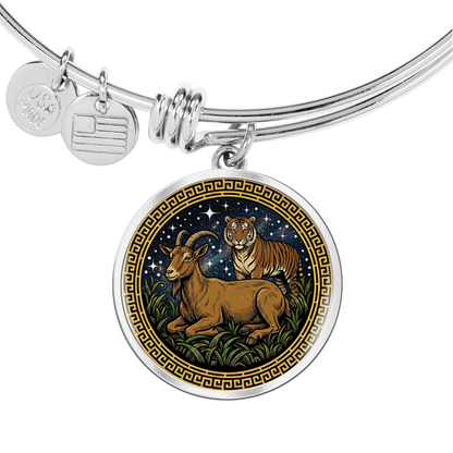 Tiger & Goat Bracelet - Couples Chinese Zodiac Animal Pendant Jewelry