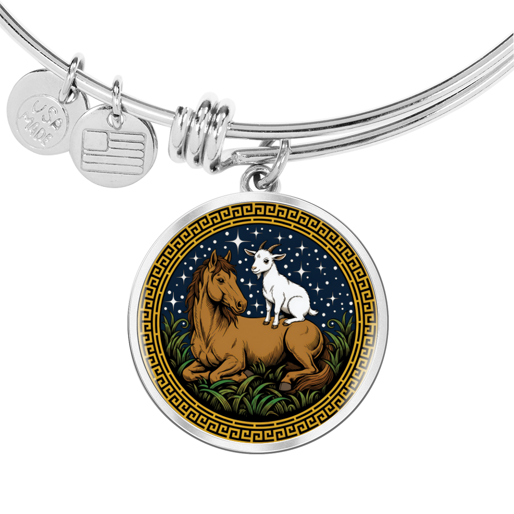 Goat and Horse Bracelet - Couples Chinese Zodiac Animal Pendant Jewelry
